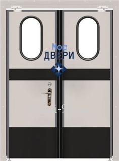 Тамбурная Распашная техническая дверь со стеклопакетами №19