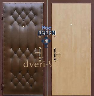  Дверь эконом, отделка винилискожа дутая + ламинат №26