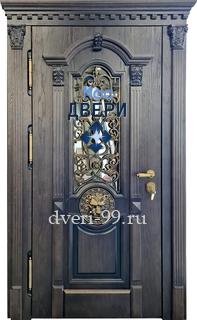 Входная Парадная дверь с терморазрывом, стеклопакет, декоративные элементы № 18