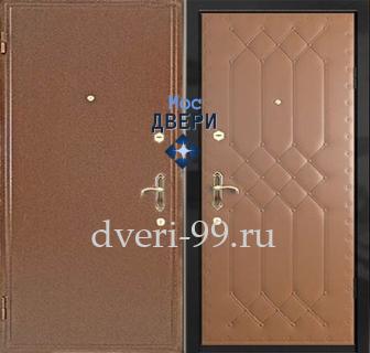 Уличная дверь стальная Дверь с порошковым напылением и дутой винилискожей №55