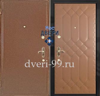 Уличная дверь стальная Дверь с порошковым напылением и дутой винилискожей №55