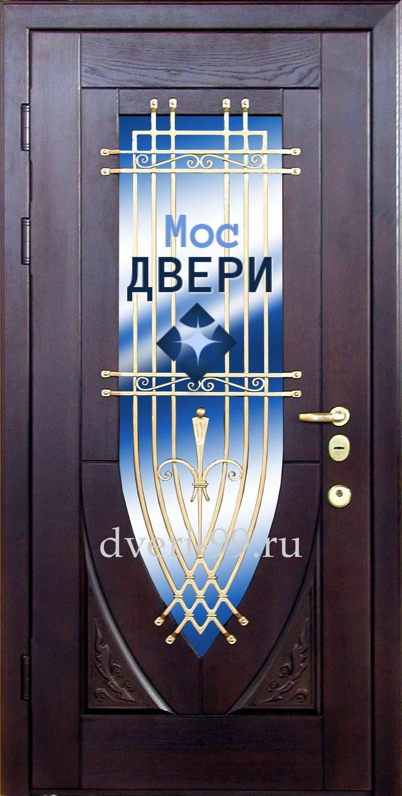Входная Дверь со стеклом №4 Филенчатый МДФ + Филенчатый МДФ