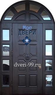 Входная Дверь металлическая МДФ арочного типа с остекленными вставками