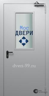 Входная Пожаростойкая однопольная дверь со стеклопакетом №9 - ДМПС 1