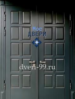 Входная дверь Двустворчатая стальная дверь с наборным МДФ окрас по RAL №72