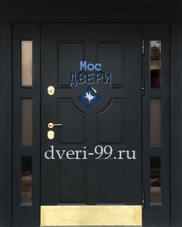 Входная Парадная дверь МДФ с боковыми вставками и отбойником №148