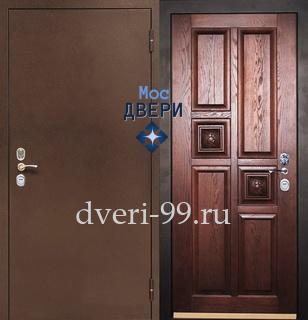 Уличная дверь стальная Трехконтурная дверь с порошковым напылением и массивом № 4