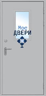 Тамбурная Техническая дверь со стеклопакетом №9