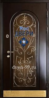 Входная дверь Дверь МДФ с арочным стеклопакетом и отбойником №31