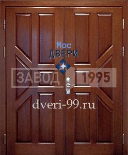 Входная дверь Двустворчатая дверь с МДФ с двух сторон №124