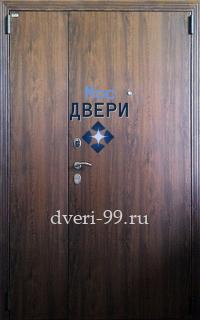 Входная дверь в квартиру Двустворчатая дверь с отделкой винилискожей и ламинатом №10