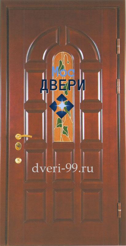 Входная Дверь со стеклом №10 Филенчатый МДФ + Филенчатый МДФ