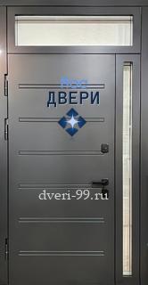 Входная Дверь МДФ с верхней и боковой остекленными вставками №24