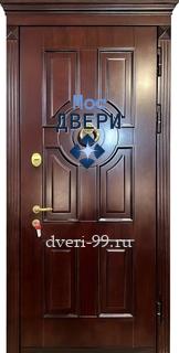 Входная дверь Дверь МДФ шпон со стукалкой и карнизом №66
