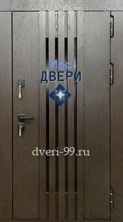 Входная дверь Дверь с МДФ и вертикальными декоративными планками