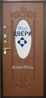 Входная дверь Дверь с зеркалом и МДФ №10