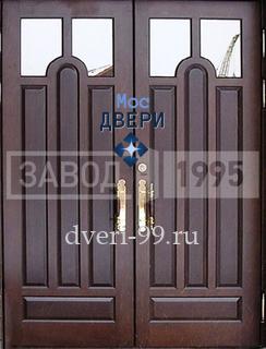 Входная дверь Двустворчатая дверь с МДФ и стеклом №137