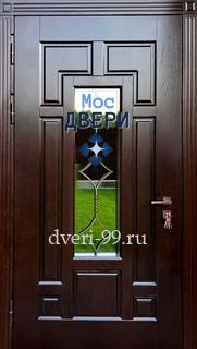 Входная дверь Дверь МДФ с остеклением и ромбическими решетками №34