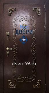 Уличная дверь стальная Дверь с ковкой и порошковым напылением №45
