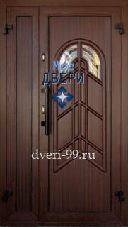 Входная дверь Дверь с витражом и МДФ №17