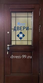 Входная дверь Остекленная дверь МДФ с тонкой решеткой №33
