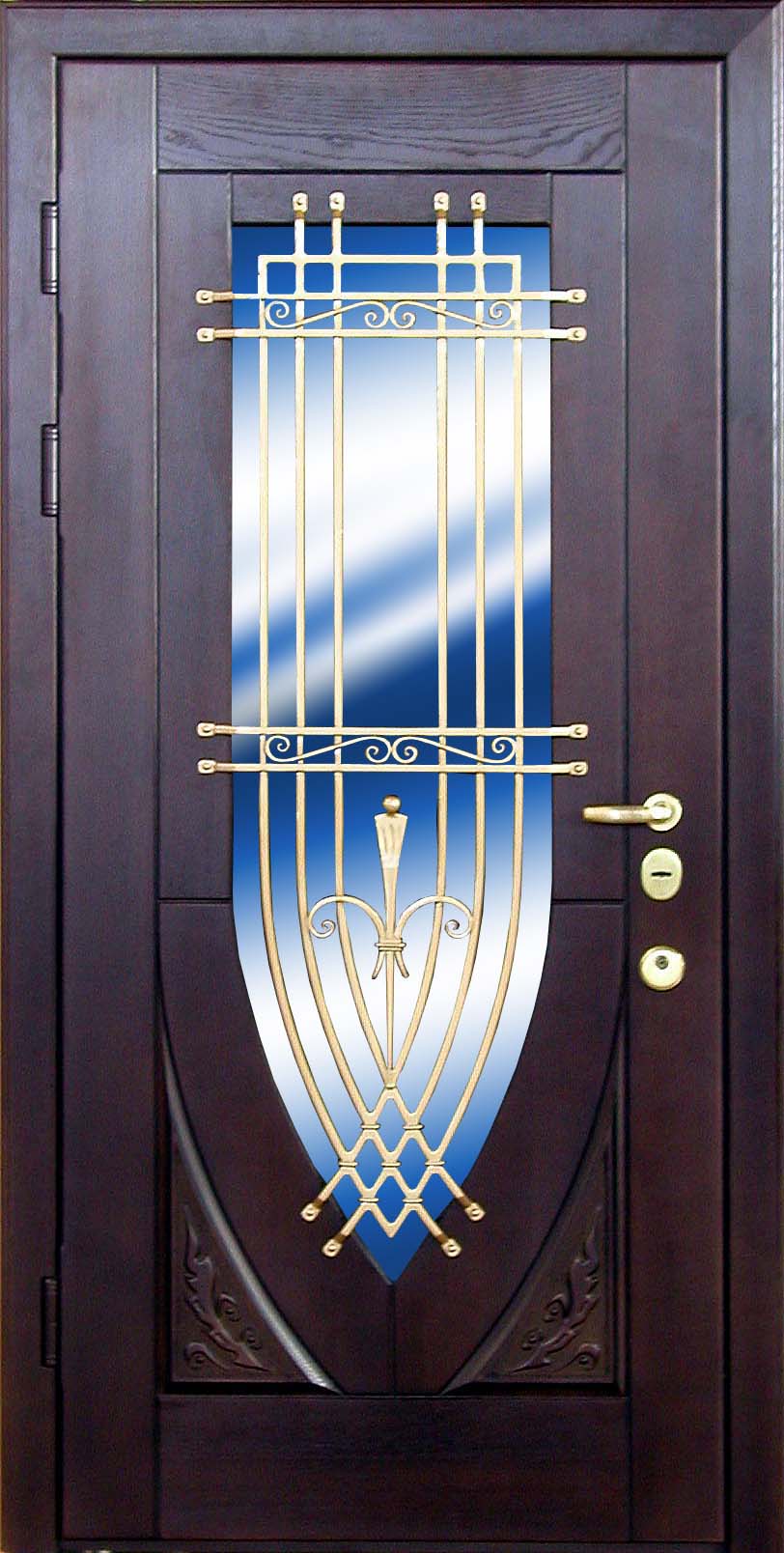 Входная Дверь со стеклом №4 Филенчатый МДФ + Филенчатый МДФ